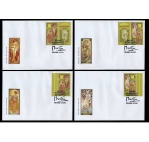 Bulharsko FDC sada 4ks ** - 150 let - Alfons Mucha 2010