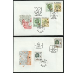 Slovensko ČR kombi FDC ** - Ochrana přírody - stromy 1993