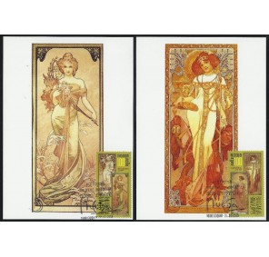 Bulharsko CM sada 4ks ** - 150 let - Alfons Mucha 2010